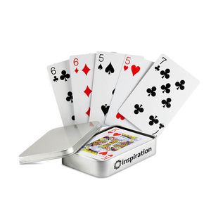 AMIGO Premium Silver Tin Box Playing Cards Set