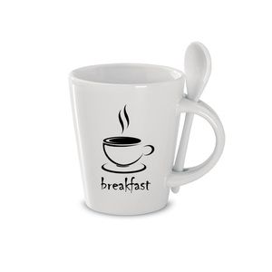 SUBLIMKONIK Premium Stoneware Sublimation Mug with Spoon