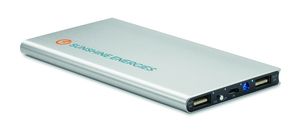 SOLAR POWERFLAT High-Capacity Solar Power Bank with Dual USB Outputs - GiftRetail MO9051