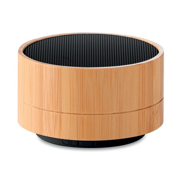 SOUND BAMBOO Runder wireless Lautsprecher - GiftRetail MO9609
