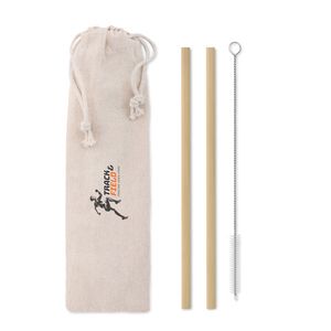 NATURAL STRAW Eco-Friendly Bamboo Straw Set with Cleaning Brush