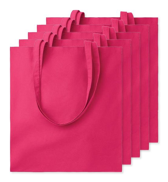 Pack mit 5 GiftRetail MO9268 - COTTONEL COLOUR + Shopping Bag Cotton 140g/m²