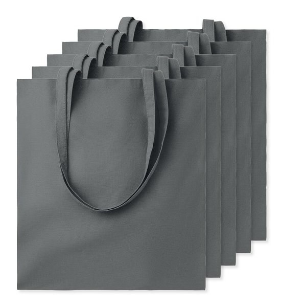 Pack mit 5 GiftRetail MO9268 - COTTONEL COLOUR + Shopping Bag Cotton 140g/m²