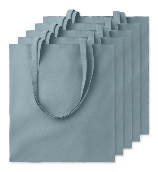 Pack mit 5 GiftRetail MO9268 - COTTONEL COLOUR + Shopping Bag Cotton 140g/m²