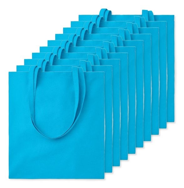 Pack of 10 GiftRetail MO9268 - COTTONEL COLOUR Eco-Friendly 140gsm Cotton Shopping Tote Bag
