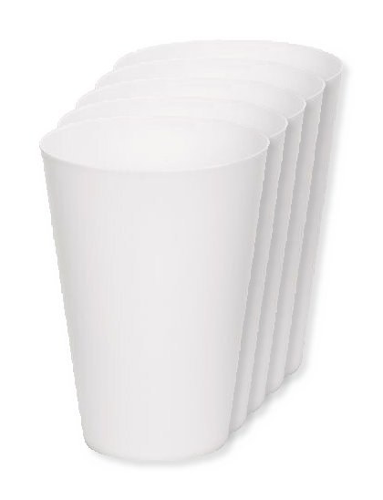 Pack mit 5 GiftRetail MO6375 - FESTA LARGE Wiederverwendbarer Becher 300ml
