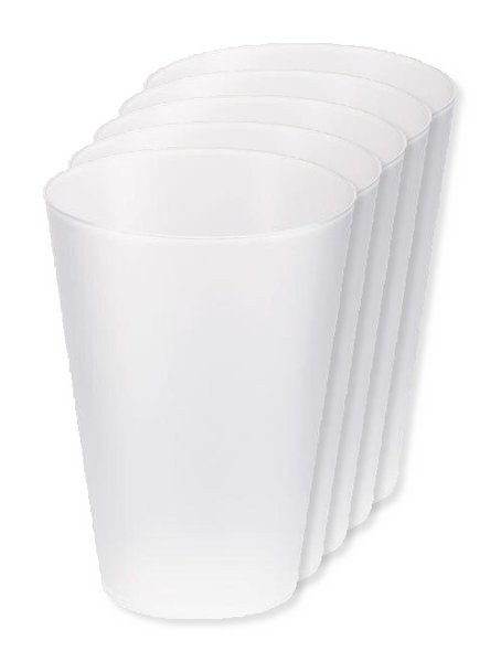 Pack mit 5 GiftRetail MO6375 - FESTA LARGE Wiederverwendbarer Becher 300ml