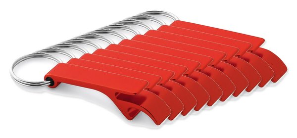 Pack mit 10 Egotier 93151 - Schlüsselanhänger aus Aluminium mit Flaschenöffner