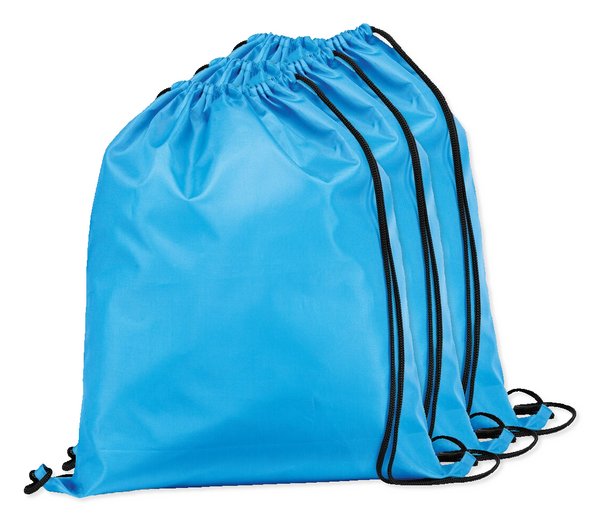 Pack mit 3 Egotier 92910 - 210D Rucksacktasche mit schwarzen Zugbändern
