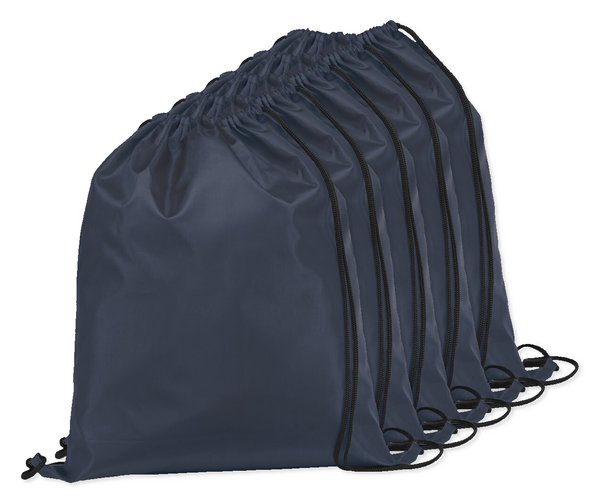 Pack mit 5 Egotier 92910 - 210D Rucksacktasche mit schwarzen Zugbändern