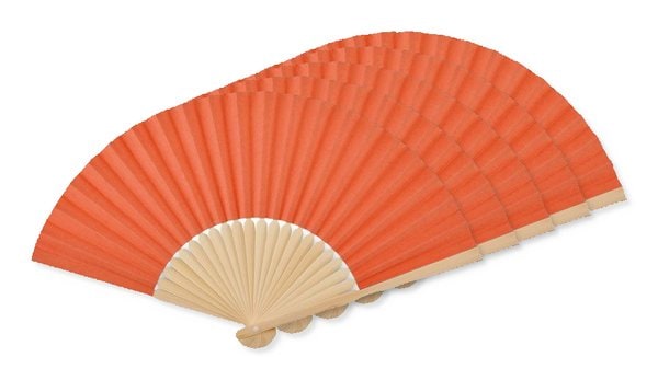 Pack mit 50 GiftRetail MO6828 - FANNY PAPER Eleganter Bambus Handfächer aus Papierstoff