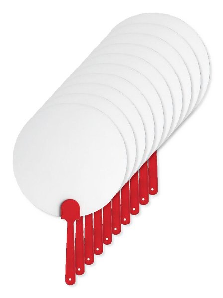 Pack mit 10 GiftRetail IT3491 - PAYPAY Frosted Transparenter Handfächer für Unterwegs