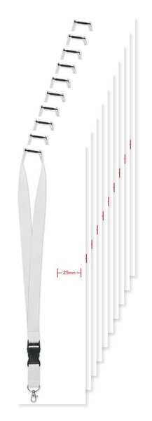 Pack mit 10 GiftRetail MO9661 - WIDE LANY Lanyard mit Metallkarabiner
