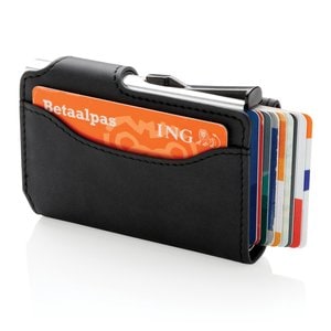 XD Collection P850.34 - Standard aluminium RFID cardholder with PU wallet