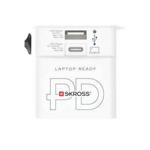 Skross RB1.30297 - SKROSS World Travel Adapter MUV 65W PD with USB C Cable