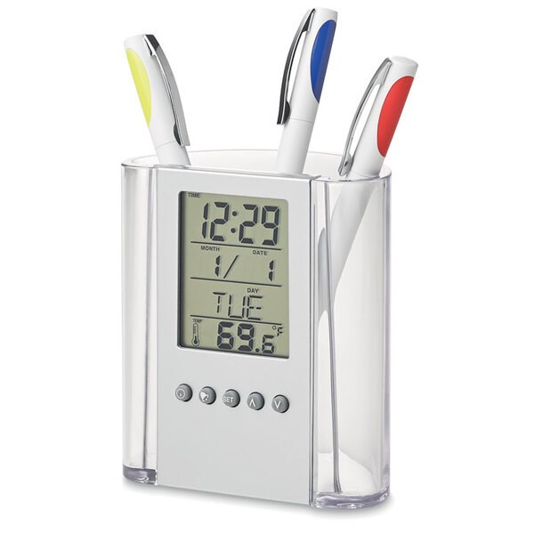 PRODIGY Multifunctional Penholder with Calendar and Thermometer - GiftRetail IT2893