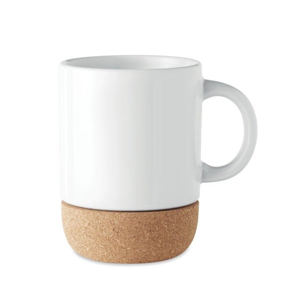 SUBCORK Minimalistische Keramiktasse mit Korkbasis - GiftRetail MO6323