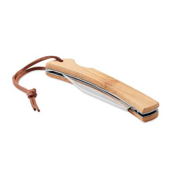 MANSAN Bambusgriff Klappmesser aus Edelstahl - GiftRetail MO6623
