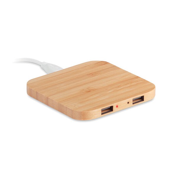CUADRO Bamboo wireless charging pad - GiftRetail MO9698