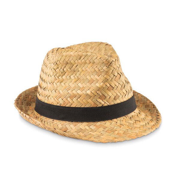 MONTEVIDEO Eleganter Strohhut mit Polyesterband - GiftRetail MO9844