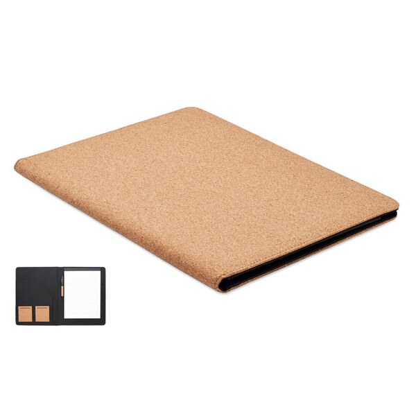 CONCORK Eco-Friendly A4 Cork Conference Folder with Notepad