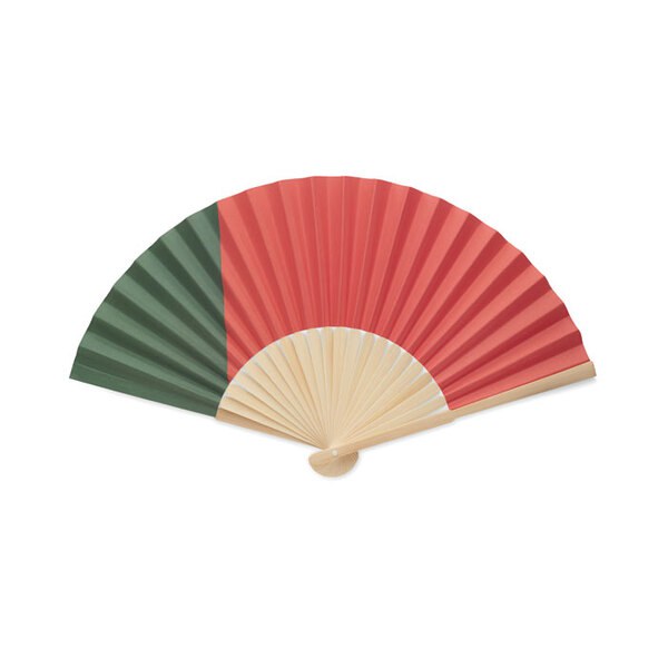 FUNFAN Bamboo Hand Fan with Decorative Flag Design - GiftRetail MO2244