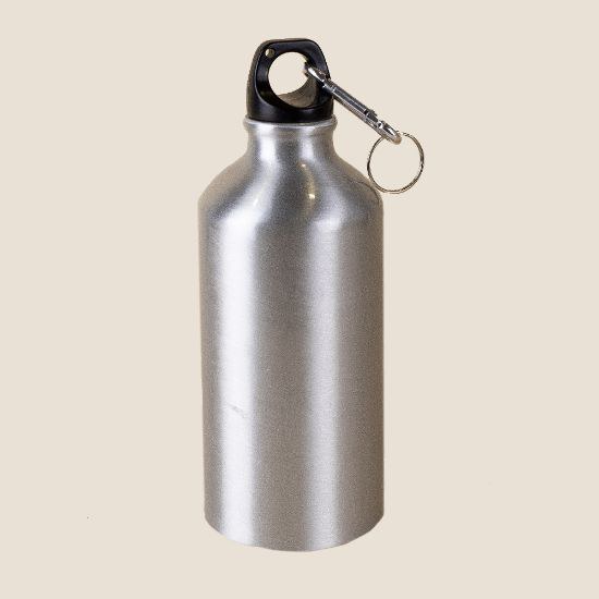 Goya 31028 - Aluminiumflasche 500ml, glänzend, Schraubverschluss, Karabiner
