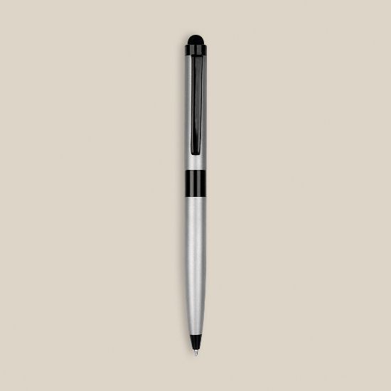 Goya 38513 - Schwarzer Metallkugelschreiber mit Mobilgerät-Spitze FRAC