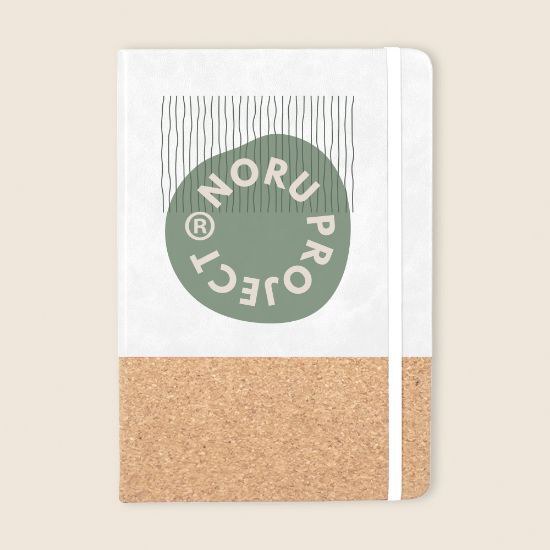 A5 Notizbuch PU-Kork Cover, Elastikband, Lesezeichen BOUND