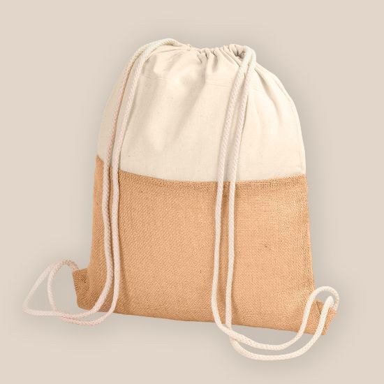 Goya 39018 - Baumwoll-Rucksack mit Jute und Kordelzug HORIZON