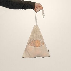 Goya 50004 - Baumwollnetz Tasche mit Kordelzug für Obst COCONUT