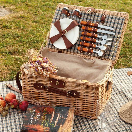 Goya 52040 - Picknickkorb mit Zubehör für 4 Personen KIWANO