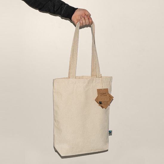 Goya 52044 - Fairtrade Baumwolltasche Naturfarben Lange Henkel 280g CLIFF