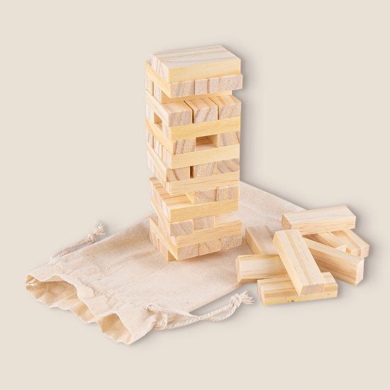 Goya 52531 - Geschicklichkeitsspiel mit 45 Holzteilen im Baumwollsack NAXOS