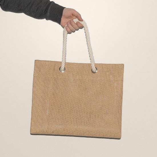 Goya 53000 - Jute-Tasche 325gr/m2 mit langen Kordelgriffen, laminiert TOTEM
