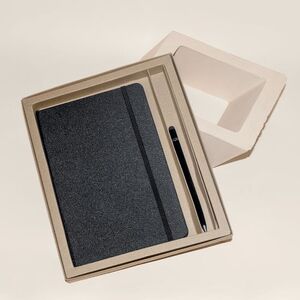 Goya 53586 - ECO Notizbuch-Set aus RPET mit Aluminiumstift NIGHTFALL