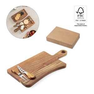 Acacia wood cheese board with handle - Egotier 94293