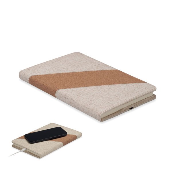 CORTONA A5-Notizbuch mit 15W-Ladegerät - GiftRetail MO2734