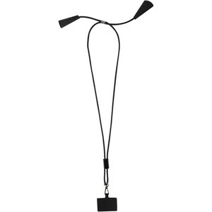 Funi recycled plastic smartphone lanyard with built-in data sync and 100W fast charge 5-in-1 cable - EgotierPro 124453