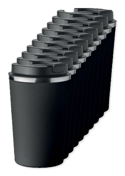 Pack mit 10 GiftRetail MO6276 - BRACE Doppelwandiger Becher 350ml