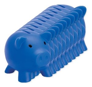 Pack mit 100 GiftRetail MO8132 - SOFTCO Sparschwein aus PVC mit ABS-Verschluss am Boden