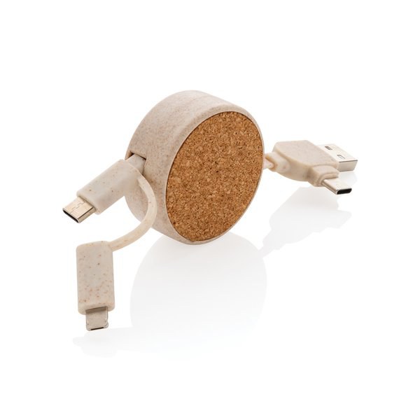 XD Collection P302.36 - Kork und Weizen 6-in-1 einziehbares Kabel