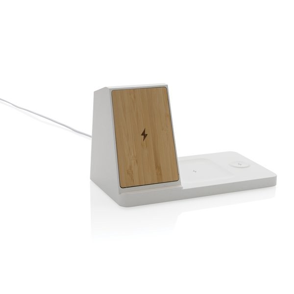 XD Xclusive P308.49 - Ontario recycled plastic & bamboo 3-in-1 wireless charger