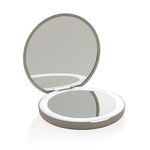 XD Collection P457.03 - Lumora wiederaufladbarer LED-Schminkspiegel aus RCS-recyceltem Kunststoff