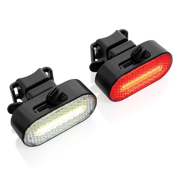 Lumino RCS per USB wiederaufladbares Fahrradlampen-Set aus recyceltem Kunststoff