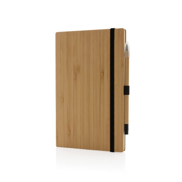 Bambus-Notizbuch und Unendlichkeit-Bleistift-Set